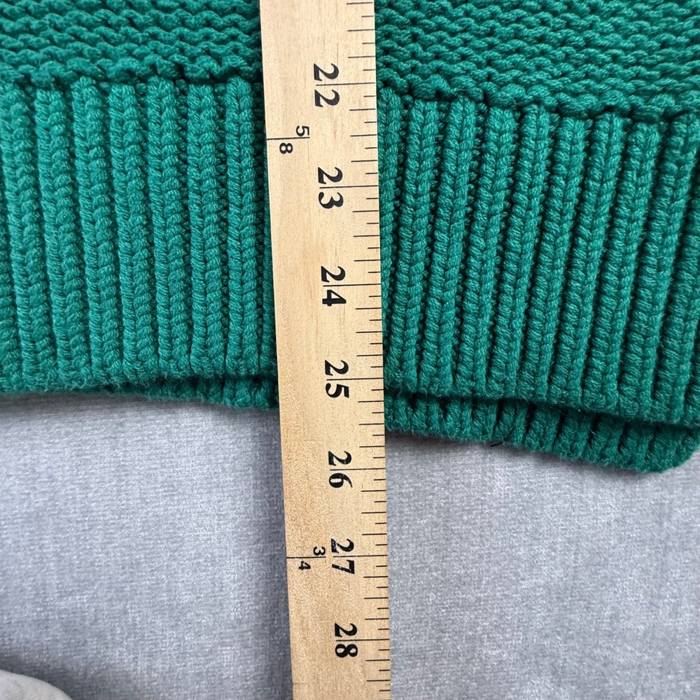 Free People Brookside V-Neck Sweater Emerald Green Oversized Chunky Knit Small - Picture 4 of 5